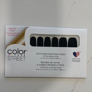 Color Street Black Glitter Nail Strips- Effortless Elegance